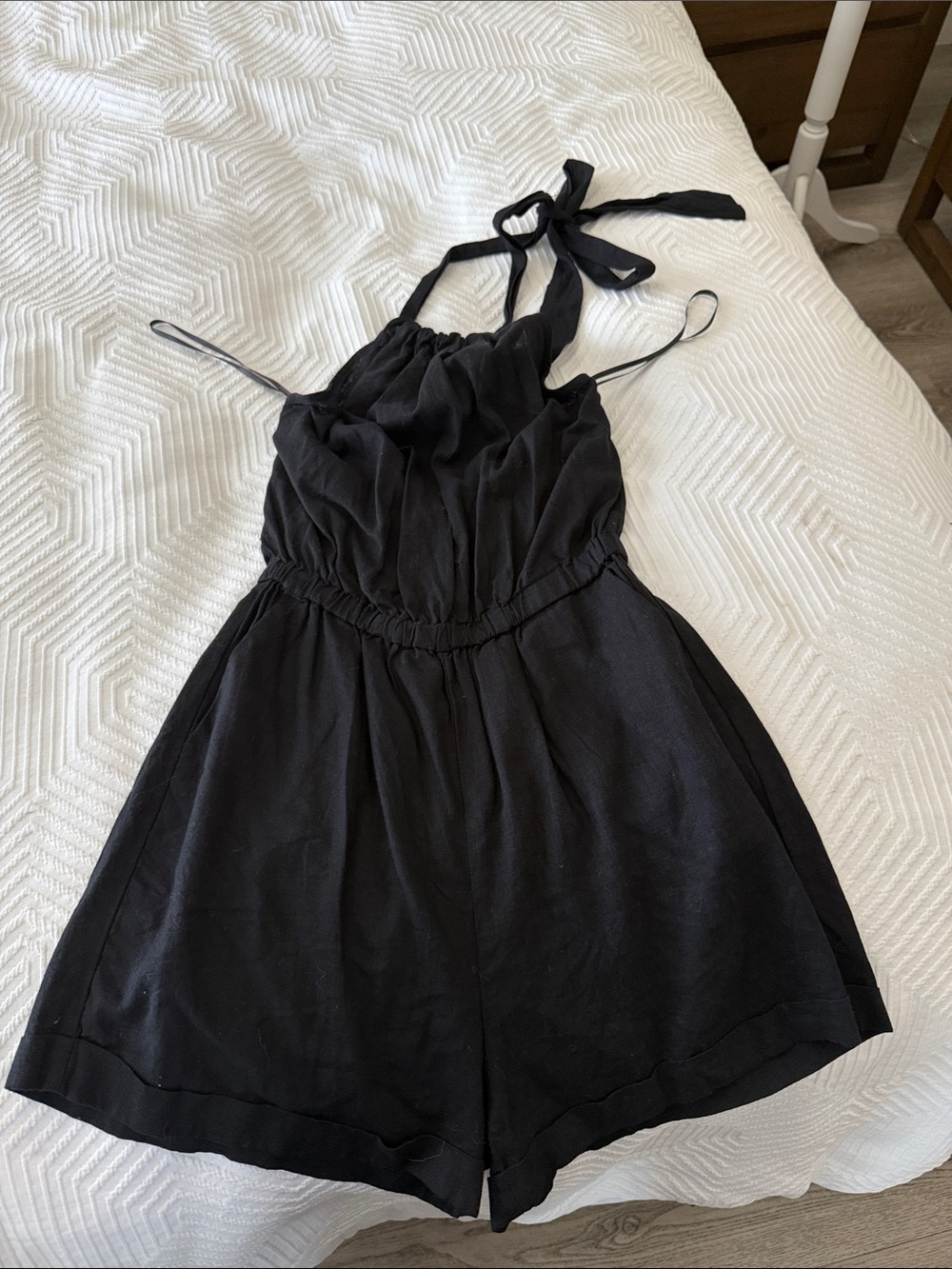 Mango Black Halter Romper